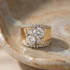 Refined Golden Bright Zirconia Ring