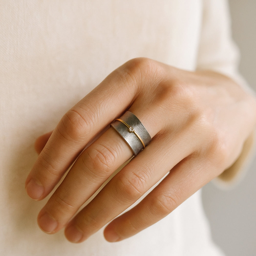 Zirconia Silver Statement Ring