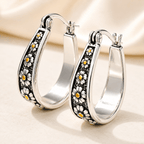 Vintage Daisy Hoop Earrings