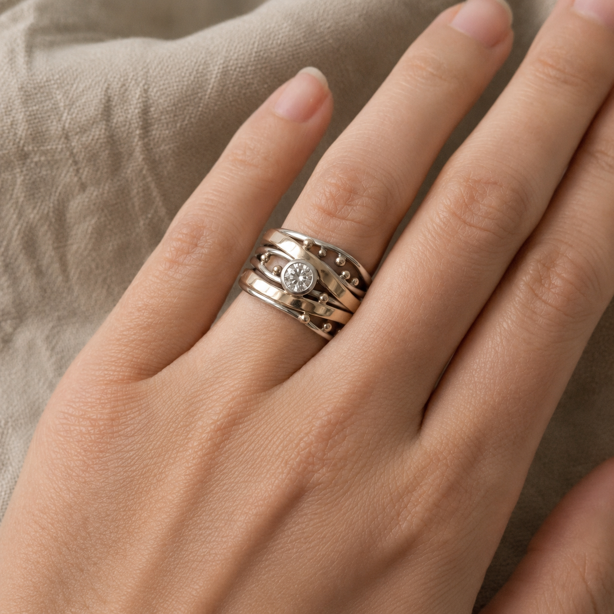 Luxe Gold Crystal Ring