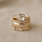 Refined Gold Crystal Ring Set