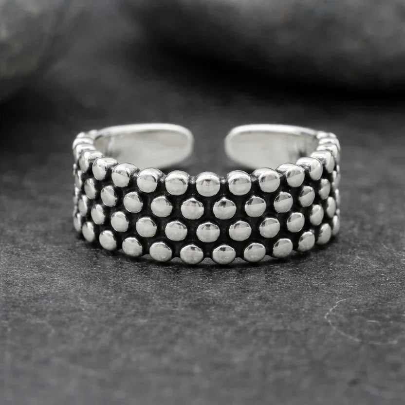 Vintage Polka Dot Silver Ring