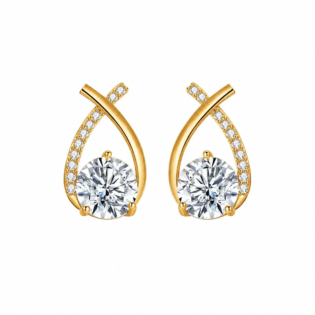 Arielle White Gold Zirconia Earrings