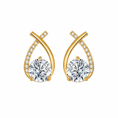 Arielle White Gold Zirconia Earrings