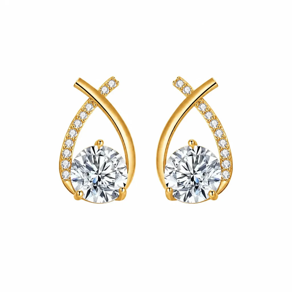 Arielle Gold Zirconia Earrings