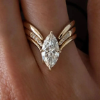 Zirconia Crown Gold Ring Set