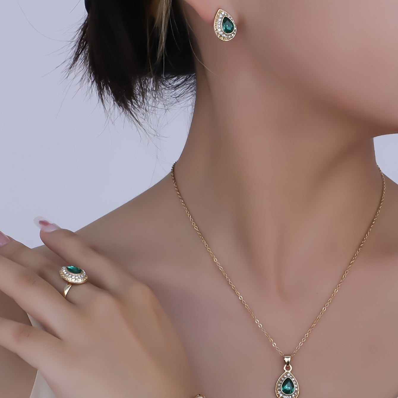 Classic Gemstones Teardrop Set