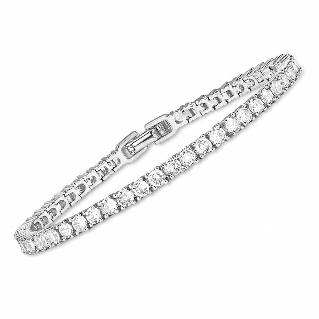 Crystals Tennis Whte Gold Bracelet