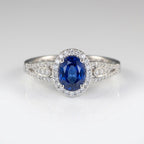 Sapphire Halo Vintage Ring
