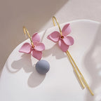 Pink Floral Drop Earrings