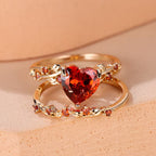 Redvine Heart Accent Gold Ring Set