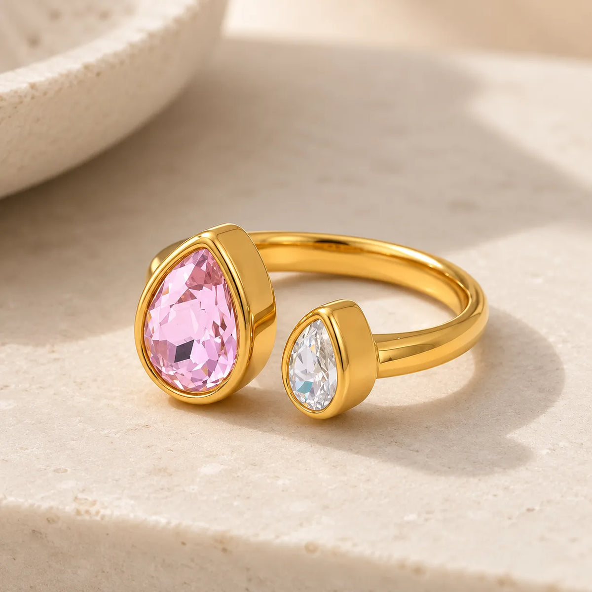 Double Marquise Bypass Adjustable Ring
