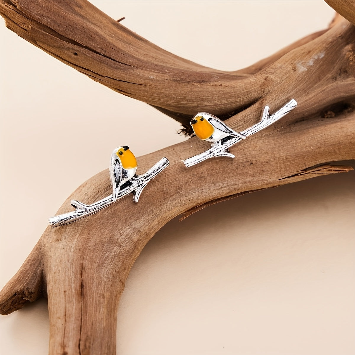 Vintage Birdie Silver Earrings