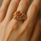 Handmade Golden Flower Ring