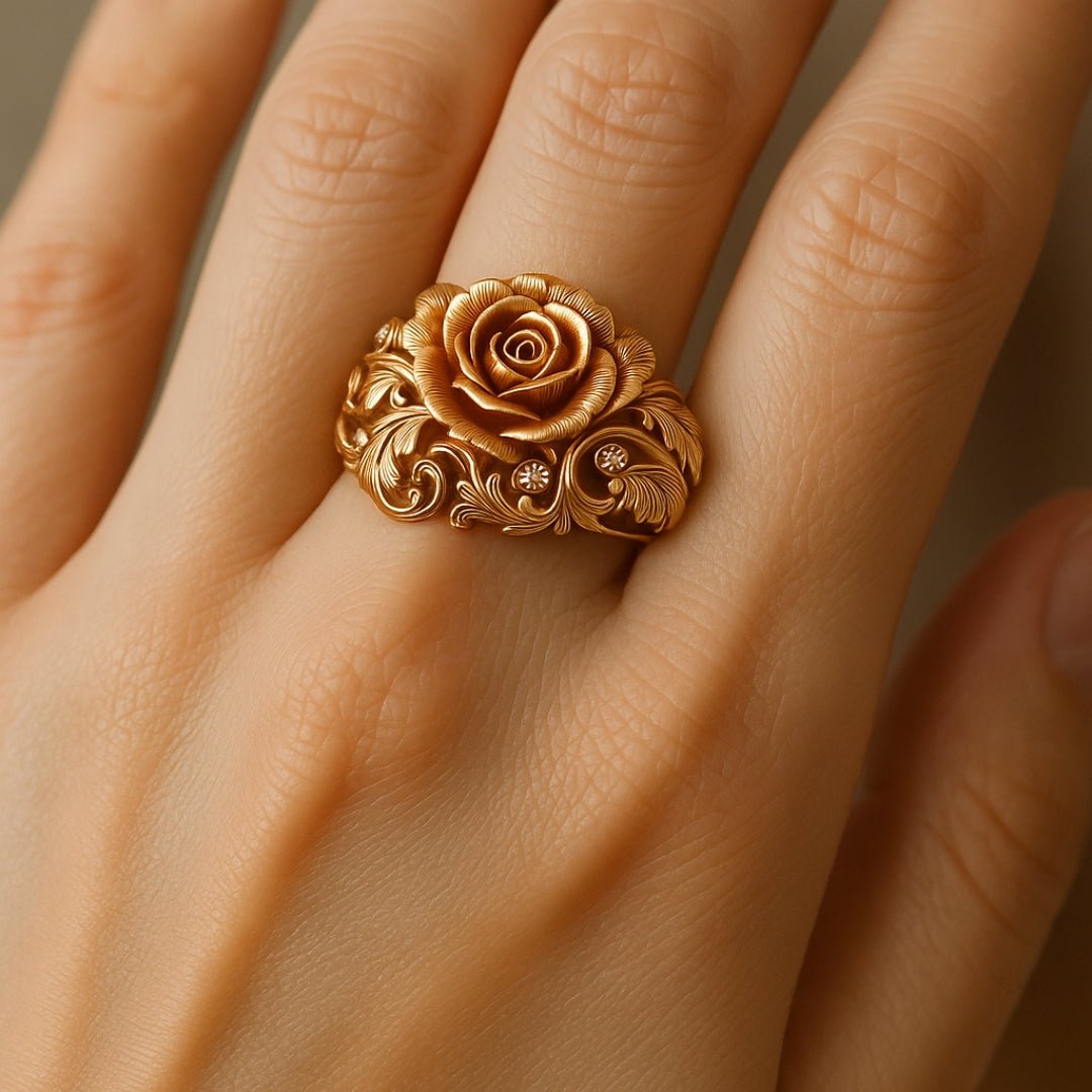 Handmade Golden Flower Ring