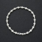 Classic Cluster White Gold Tennis Bracelet
