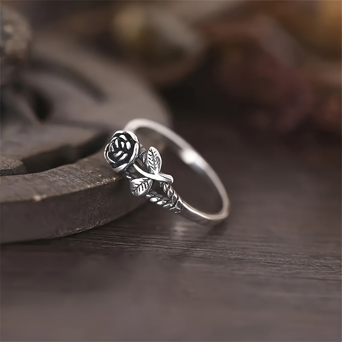 Vintage Distressed Floral Ring
