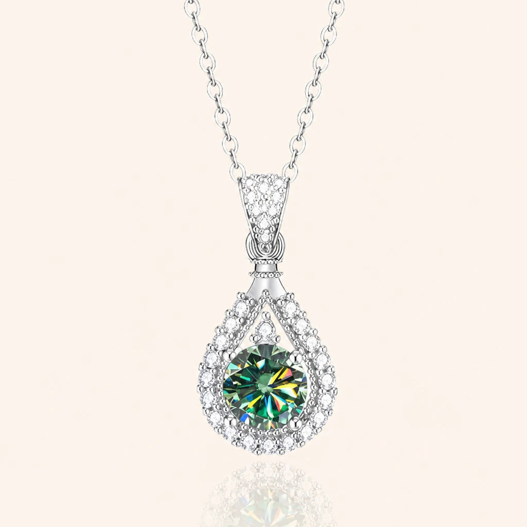 Radiant Emerald Teardrop Necklace