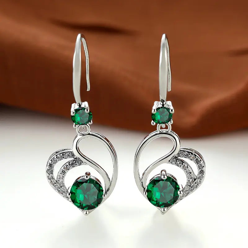 Seraphina Duval Emerald Heart Earrings