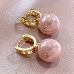 Spherical Rose Pearl Earrings