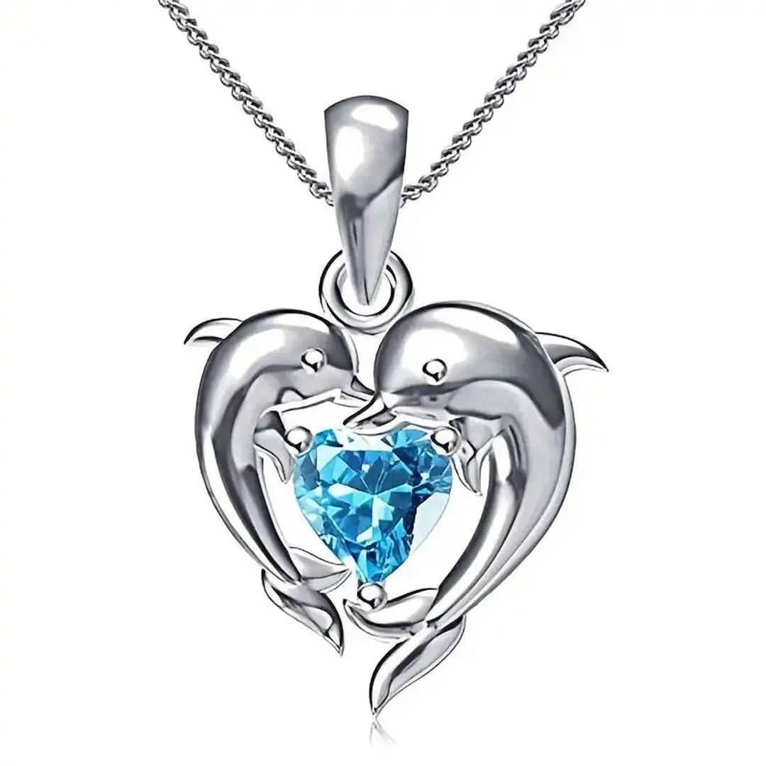 Oceanheart Twins White Gold Necklace