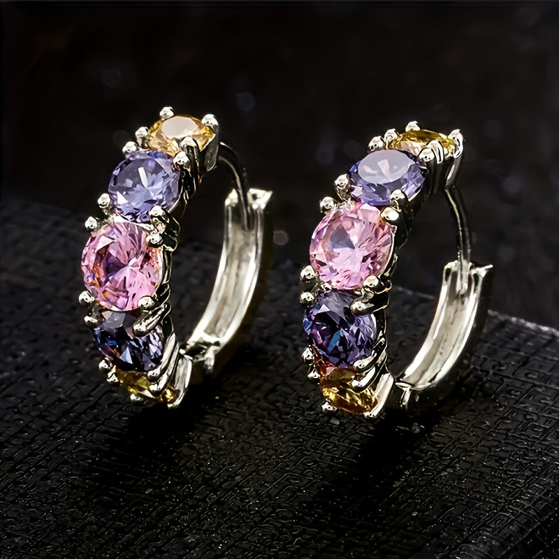 Vintage Inlaid Gemstone Earrings