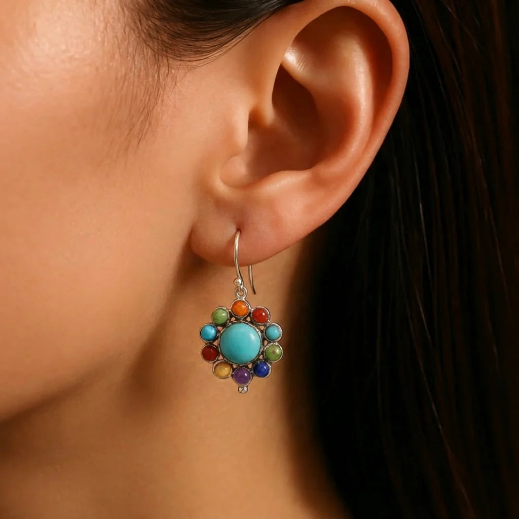 Radiant Turquoise Hoop Earrings