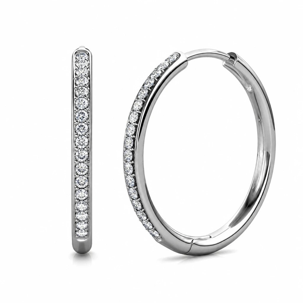 Sorel Pave White Gold Timeless Earrings