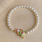 Tulip Pearl Charm Bracelet