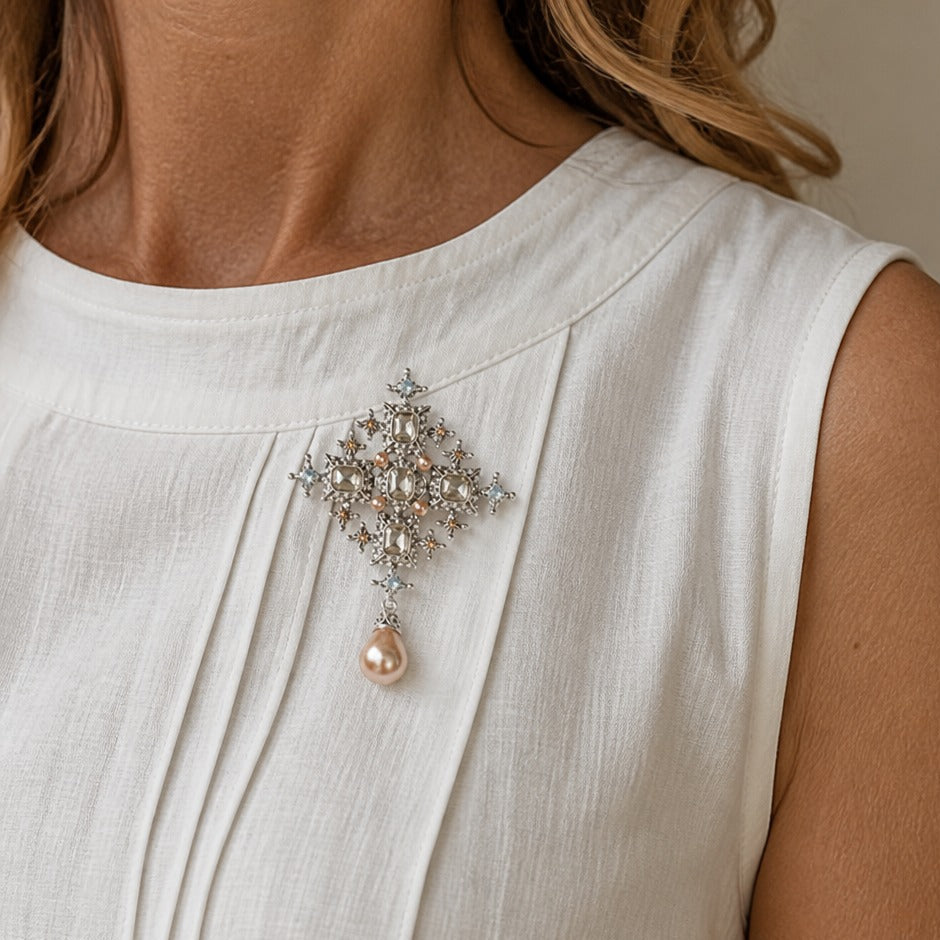 Vintage Pearl Statement Brooch