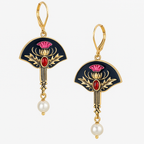 Pearl Red Crystal Earrings