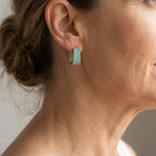 Turquoise Pavé Gold Earrings