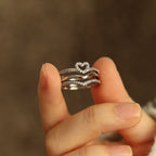 Shining Love Wish Bone Stacking Rings