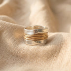 Silver Golden Threads Ring