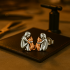 Luxe Two-Tone Cat Earrings
