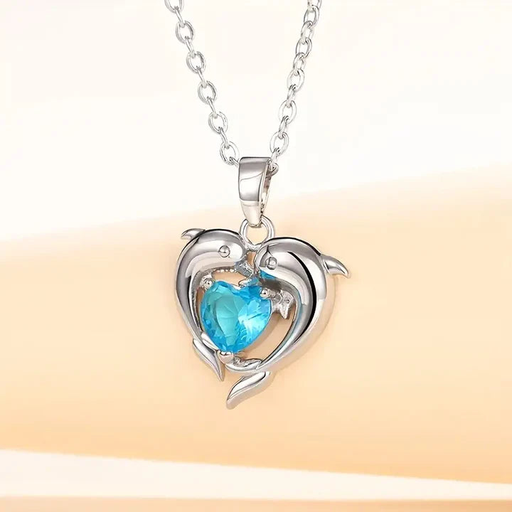 Oceanheart Twins White Gold Necklace