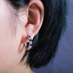 Minimalist Inlaid Zirconia Earrings