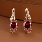 Classic Round Oval Cut Earrings