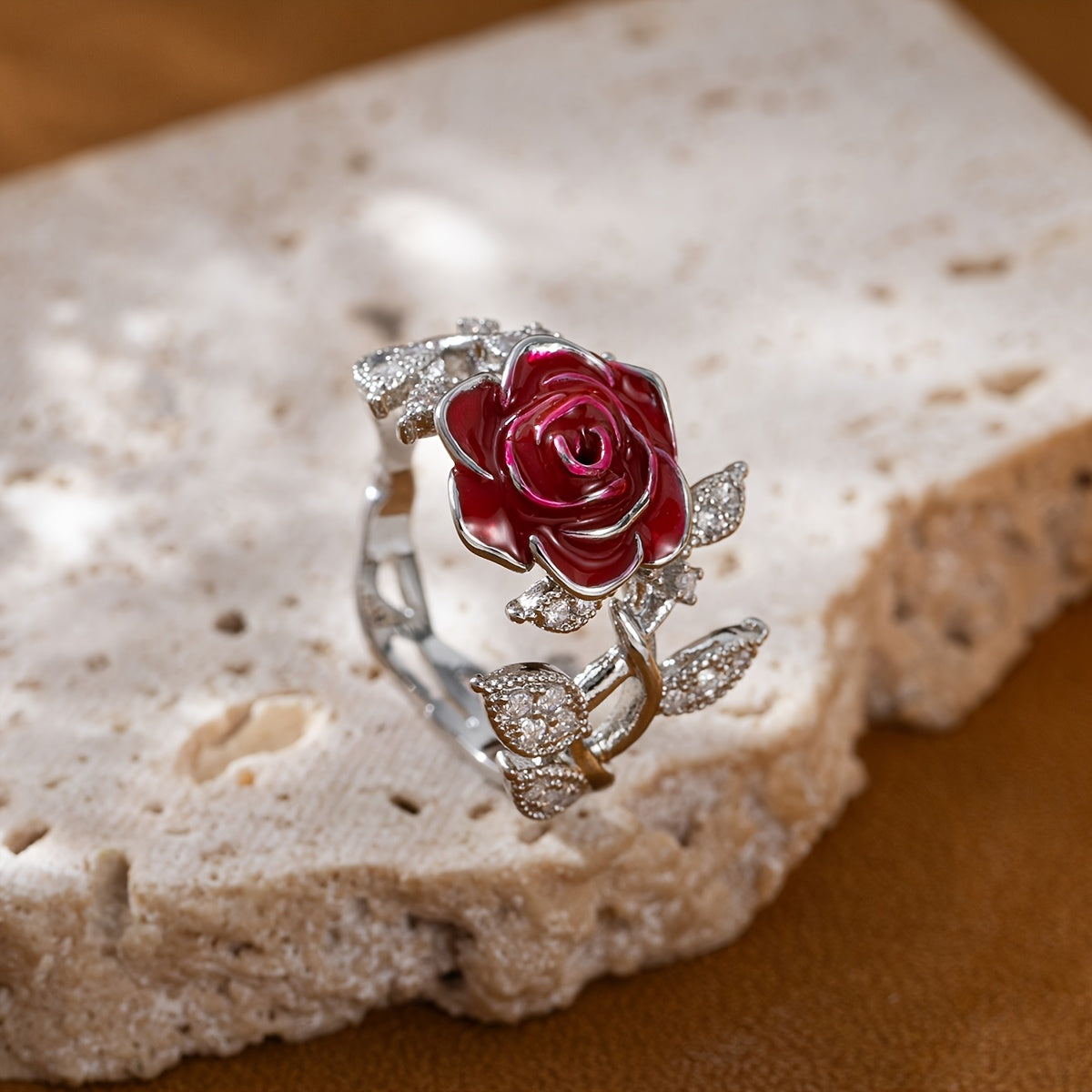 Vintage Red Rose Ring