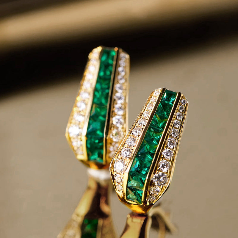 Emerald Sienna Gold Earrings