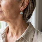 Blue Inlaid Zirconia Earrings