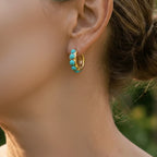 Turquoise Sculpted Hoop Earrings