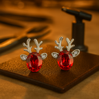 Reindeer Crystal Stud Earrings