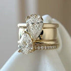 Vintage Dual Zirconia Drop Ring