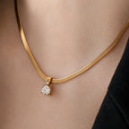 Rhinestone Gold Pendant Necklace