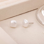 Elegant Square Pearl Stud Earrings