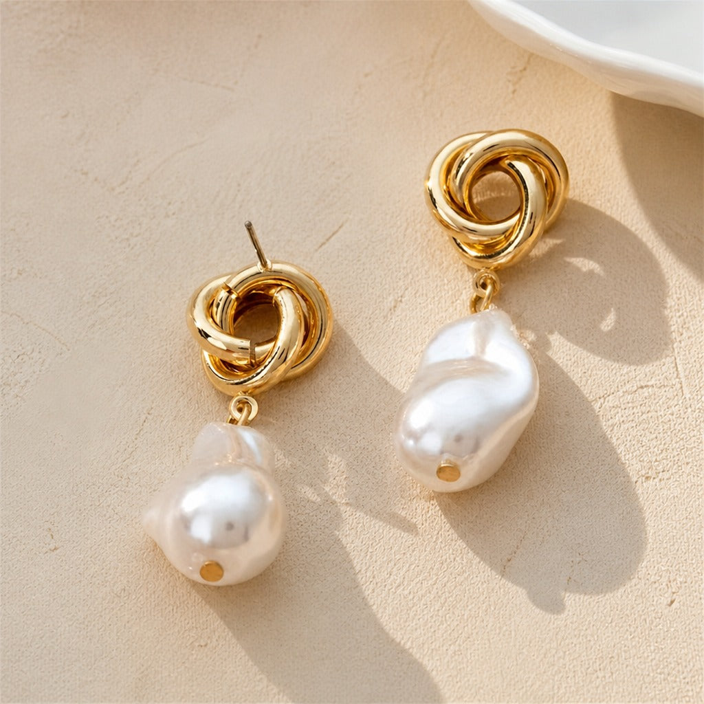 Irregular Pearl Statement Earrings