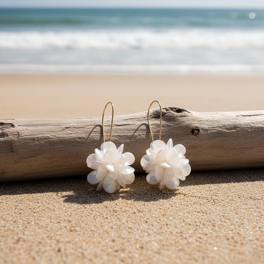 Exquisite White Flower Earrings