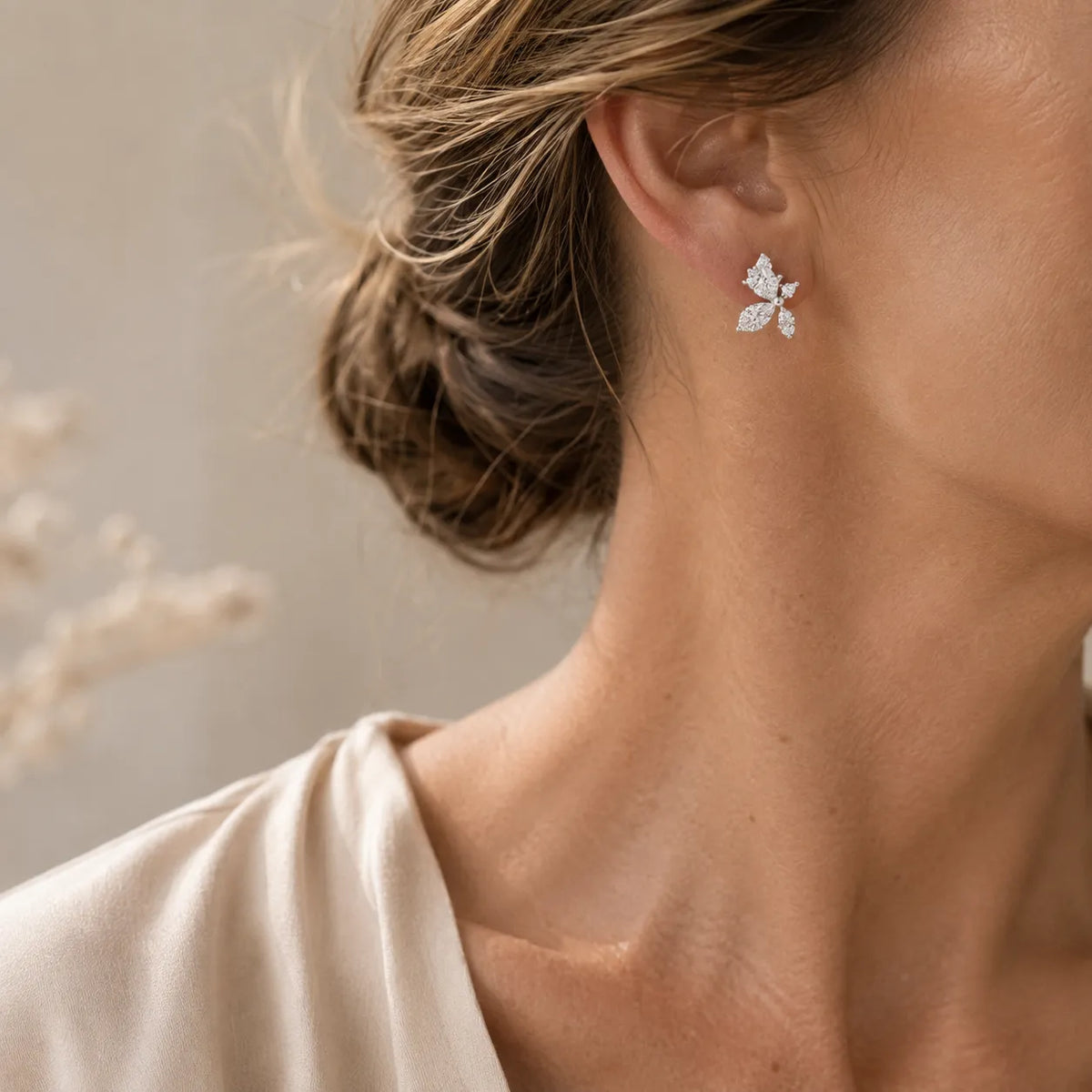 Crystal Chic Leaf Earrings