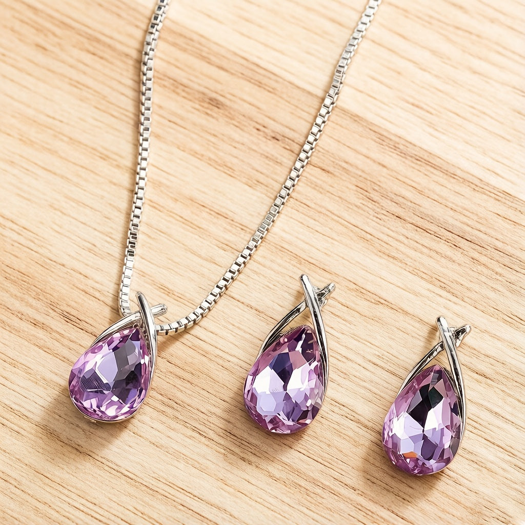 Minimalist Water Drop Earrings Necklace